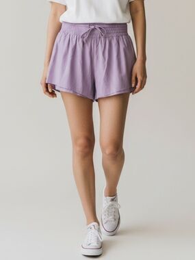 Women's Mini Tennis Flowy Shorts Hi-Rise Inner lining shorts Lilac  Size L